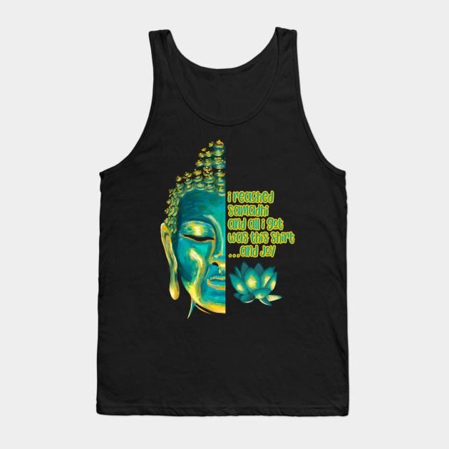 Funny Buddhist Samadhi Meditation Tank Top by Get Hopped Apparel